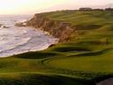 Half Moon Bay coastline and golf course at the Ritz Carlton Hotel.